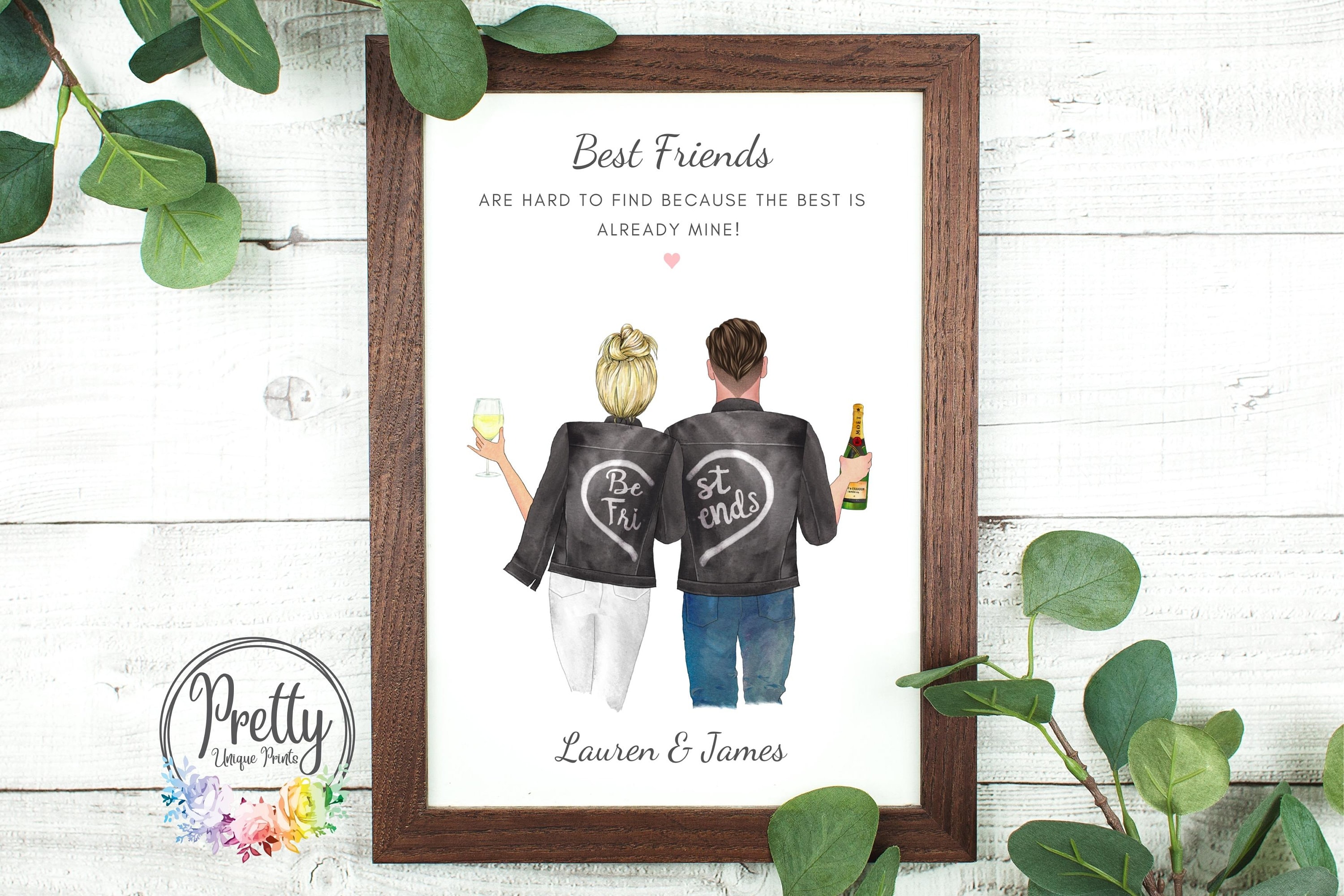 Personalized Best Friends with Male Print art Digital