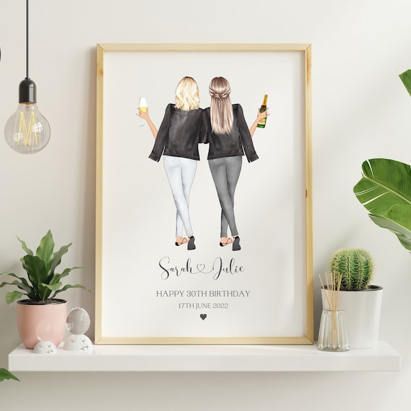 Best Friend 30th Birthday Gift, Personalised 30th Birthday Gift For Friend, 30th Birthday Print, Birthday Gift For Her, Friendship Gift