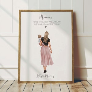 Regalos para mamá, regalo personalizado para el día de la madre, regalo de cumpleaños para mamá, impresión personalizada para mamá e hijo, regalo de Navidad para mamá