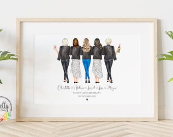 40th Birthday Gift, 40th Birthday Print, Best Friend Birthday Gift, 40th Birthday Present, Group Friendship Print, Any Age Birthday Gift