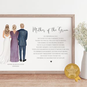 Mother of the Groom Gift, Gift from Bride and Groom on Wedding Day, Personalised Wedding Print, Mother of the Bride gift from Son