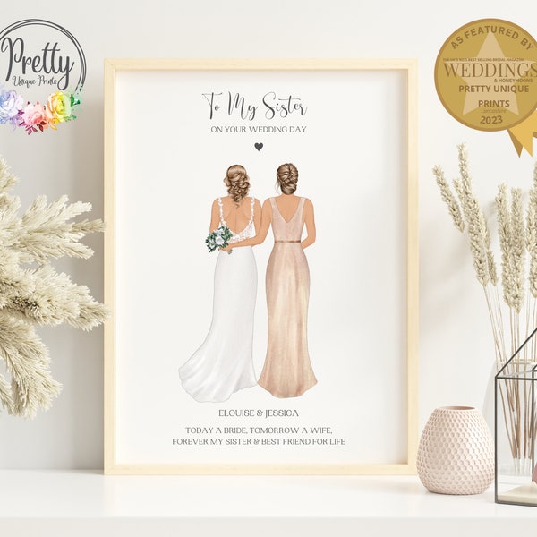 Geschenk für Schwester an ihrem Hochzeitstag, personalisiertes Geschenk für die Braut, Brautgeschenke von Schwester, Braut, um Geschenk zu sein, an meine Schwester an Ihrer Hochzeit