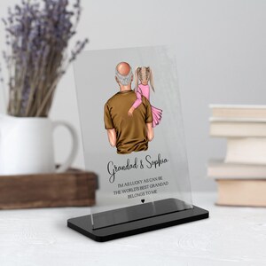 Grandad Fathers Day Gift From Granddaughter, Grandad Birthday Gift, Grandpa Birthday Present, Grandad And Granddaughter Family Illustration