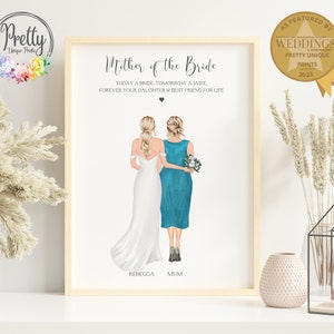 Regalo per la madre della sposa, stampa personalizzata per il matrimonio di mamma e figlia, per mia mamma nel giorno del mio matrimonio