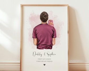New Daddy Gifts From Daughter, Personalised Gift For New Dad, New Daddy Print, First Fathers Day Gift, Daddy Birthday Gift, Daddy Christmas
