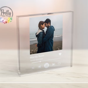 Personalised Music Song Plaque Block, Personalized Photo Plaque Gift, Custom Music Block Present, Couples Photo Plaque, Personalized Gifts