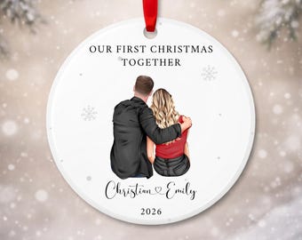 Adorno navideño para nuestra primera Navidad juntos, regalo para la primera Navidad juntos, decoración navideña para la primera Navidad juntos, adorno para recién casados.