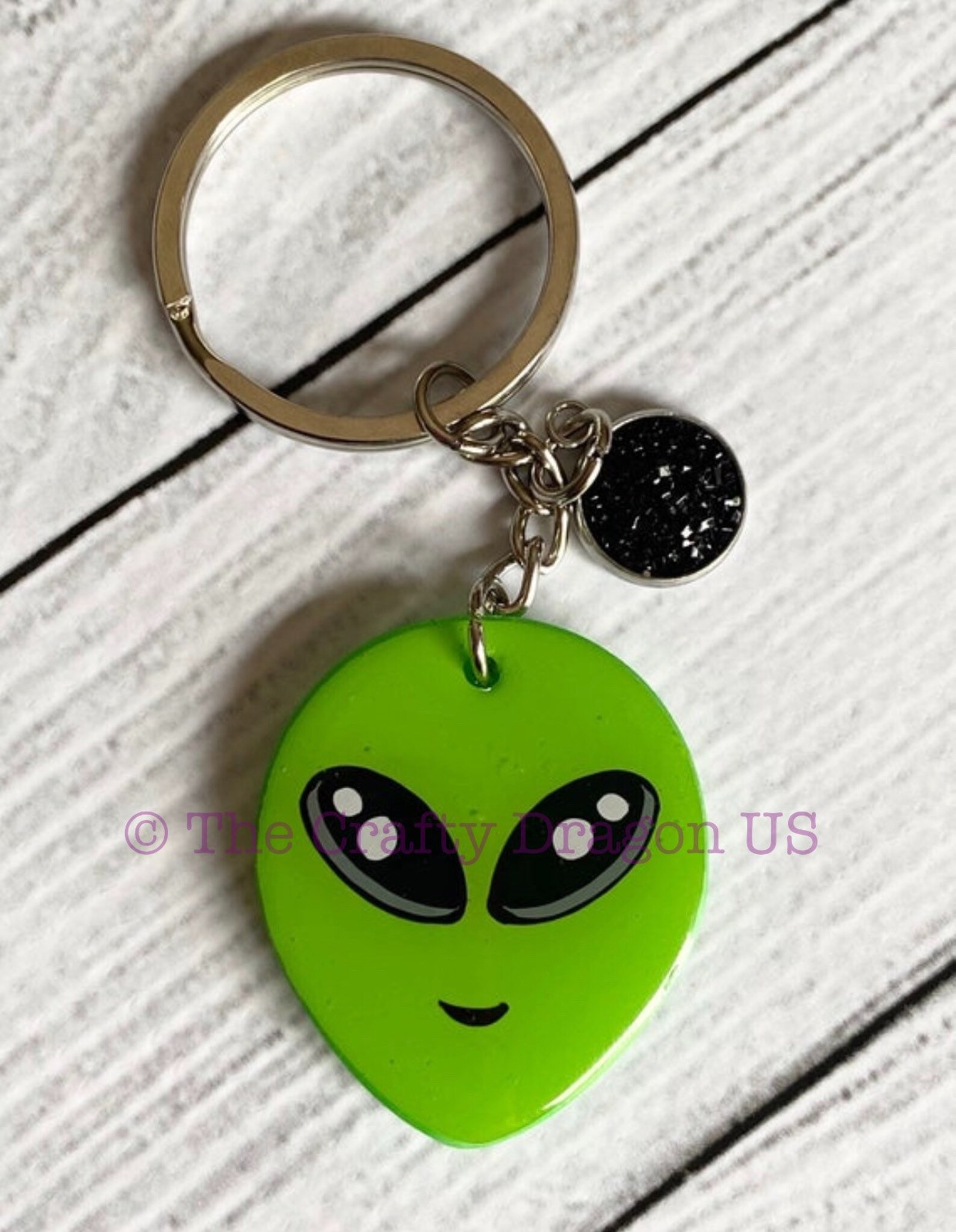 Glow in the Dark Alien Keychain Etsy