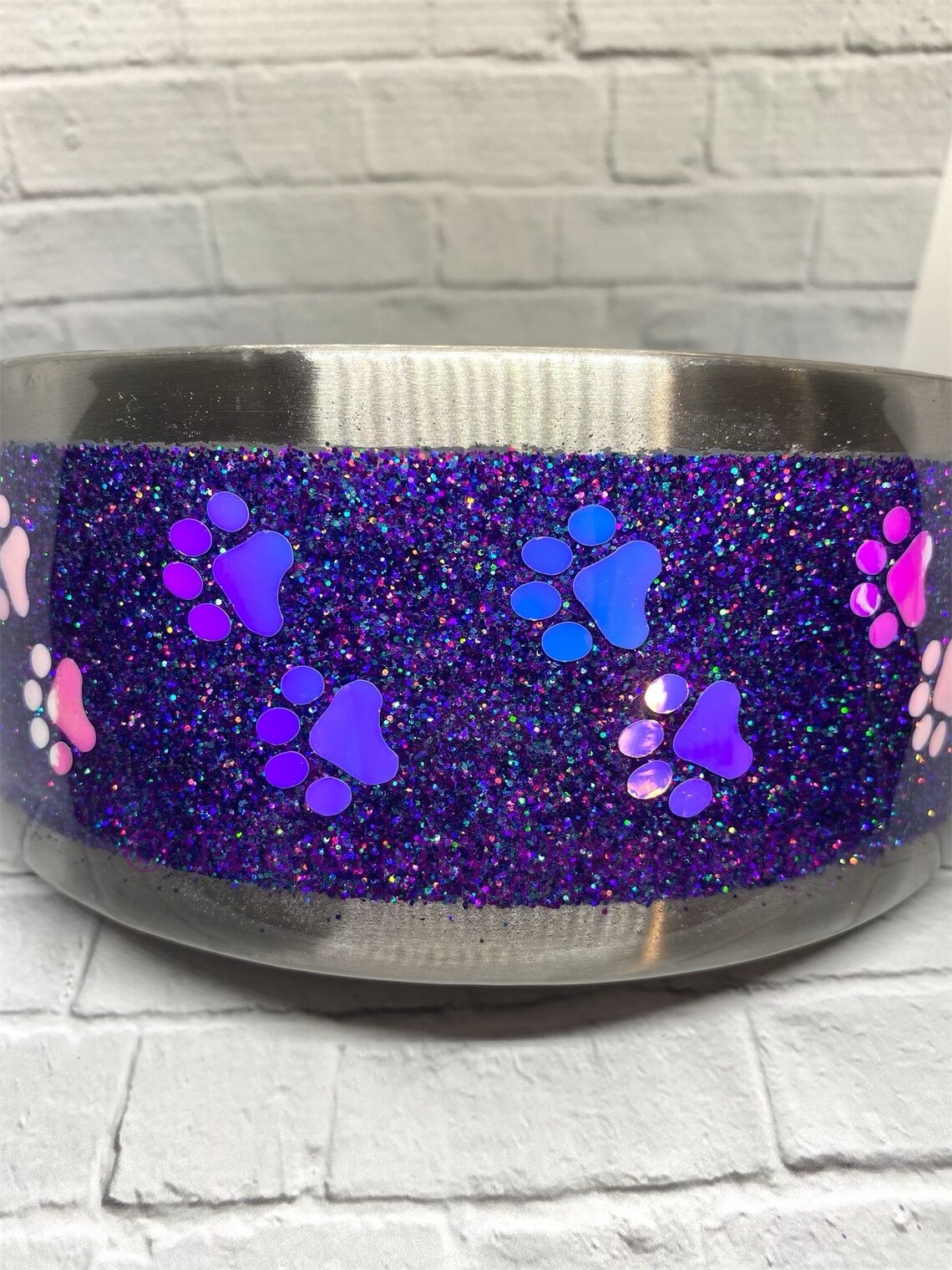 Customizable Dog Bowl Cat Bowl Purple and Lavender with Etsy