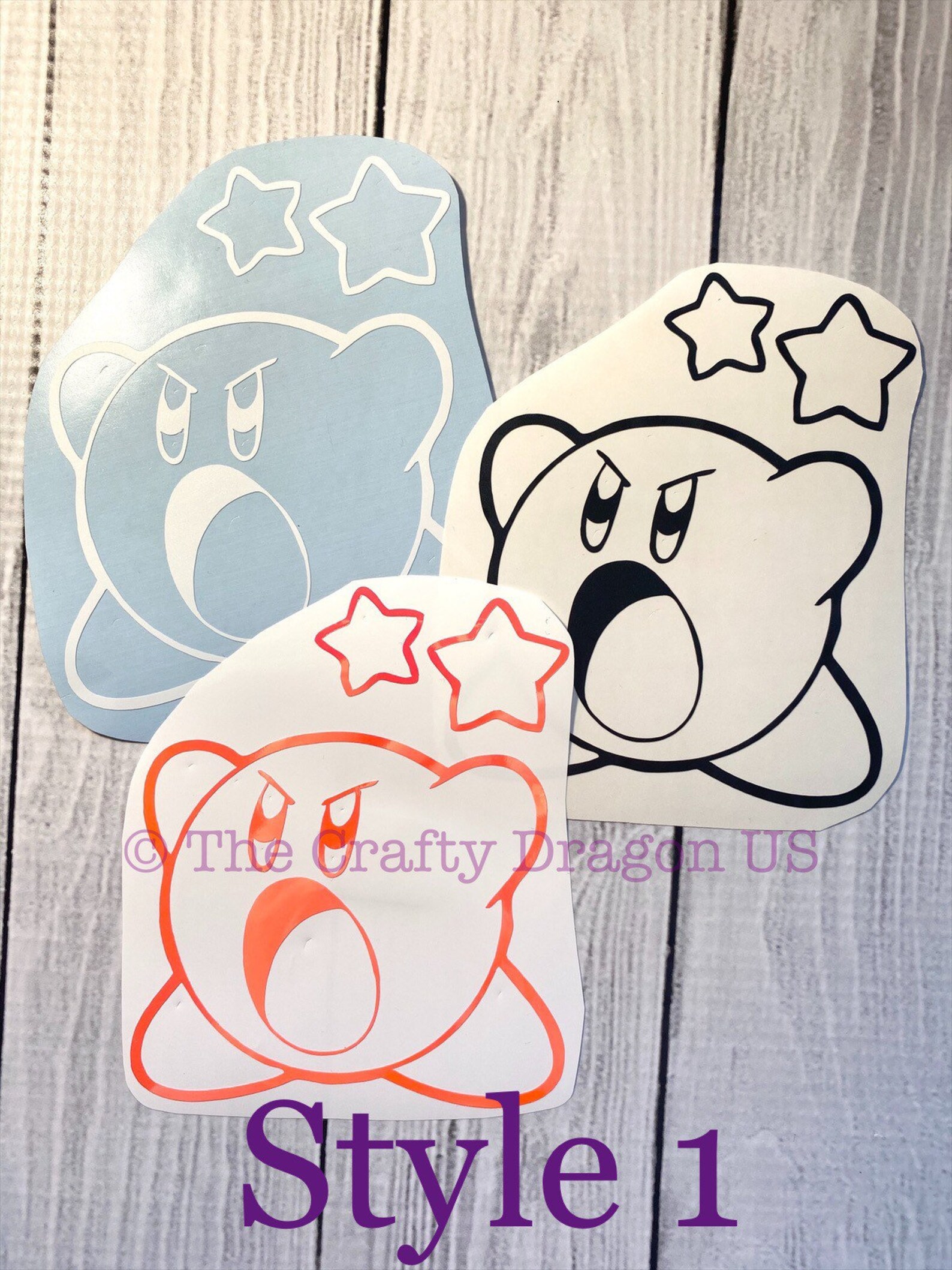 Kirby Inspired Decal For Car Laptop Game Console Etsy