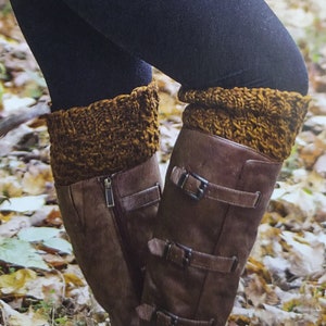Knitted Lace Boot Cuffs Pattern Boot Toppers / Leg Warmers Small Handmade Gift Idea Knitted Boot Cuffs Pattern Instant Download PDF image 1