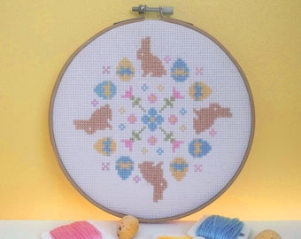 Easter Mandala Cross Stitch Pattern | Mandala Xstitch | Instant PDF Download | Easter Cross Stitch