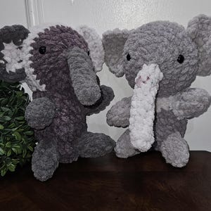 Amigurumi szydełkowy słoń pluszowy, miękki słoń pluszowy, wypchany słoń pluszowy, prezent urodzinowy na Boże Narodzenie