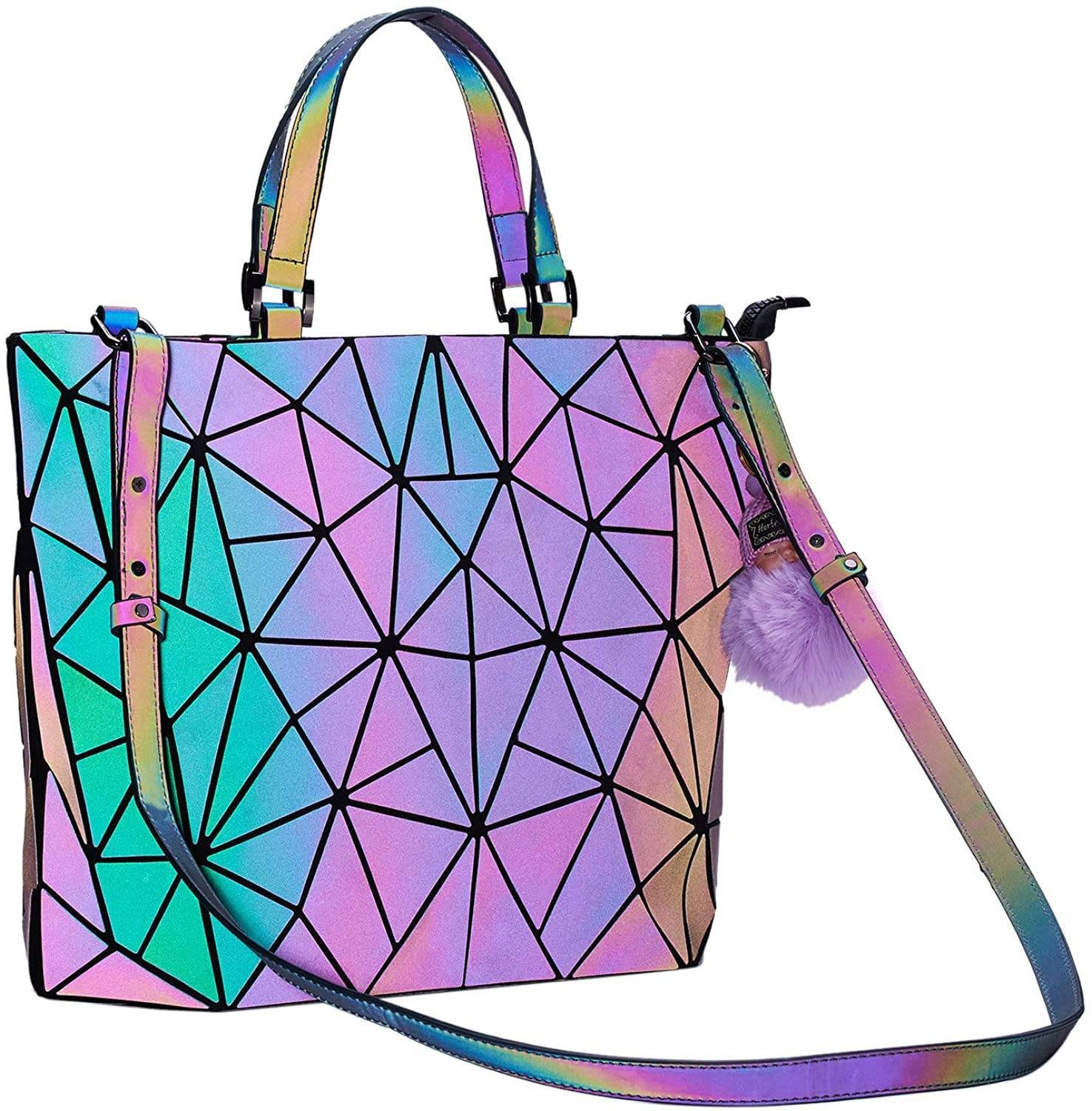 I-Fashion - Geometric Luminous Tote Handbag/Purse