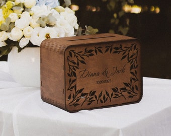 Wooden card box for wedding, Wooden wedding card box, Wedding card box, Card box for wedding with slot, Wedding gift card box, Envelope box