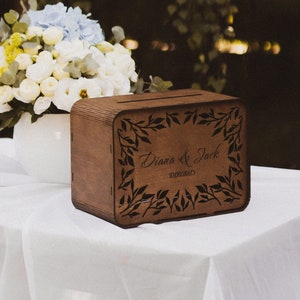 Wooden card box for wedding, Wooden wedding card box, Wedding card box, Card box for wedding with slot, Wedding gift card box, Envelope box