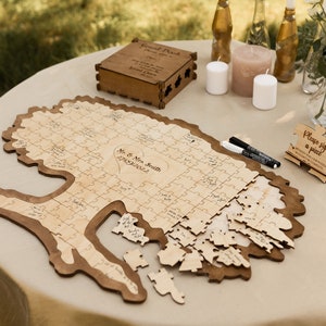 Wedding tree guest book alternative Tree puzzle guest book Custom guest book sign Guest book puzzle for wedding image 1