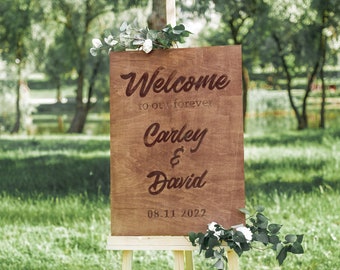 Wedding Welcome Sign, Wedding Sign, Welcome To Our Wedding Sign, Wedding Board Vertical Welcome Engagement Party Sign - DoAWedding