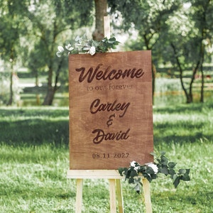 Wedding Welcome Sign, Wedding Sign, Welcome To Our Wedding Sign, Wedding Board Vertical Welcome Engagement Party Sign DoAWedding image 1