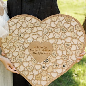 Wooden Hearts for Wedding Guest Book, Wooden Signing Hearts, 1-1/2 inch x  1/8 inch Unfinished Wood Heart Cut Outs for Crafts, Pack of 250, by  Woodpeckers 