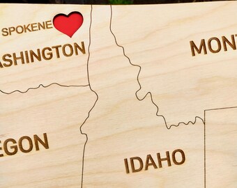 Laser Cut Map Puzzle Etsy