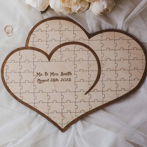 Hearts Wedding Guest Book Alternative Wooden Drop Box Rustic Wedding Table Decor Personalized Wedding Gift Fall Winter Spring Summer image 1