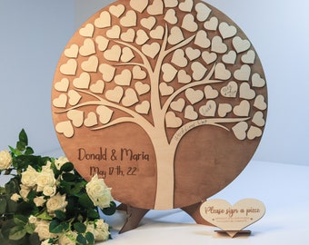 Wedding Guestbook, Wedding Guest Alternative, Rustic Wedding Decor, Heart Wedding Guestbook,Tree Guest Book Wedding