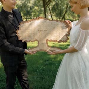 Wedding tree guest book alternative Tree puzzle guest book Custom guest book sign Guest book puzzle for wedding image 10