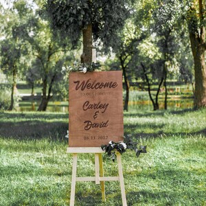 Wedding Welcome Sign, Wedding Sign, Welcome To Our Wedding Sign, Wedding Board Vertical Welcome Engagement Party Sign DoAWedding image 6