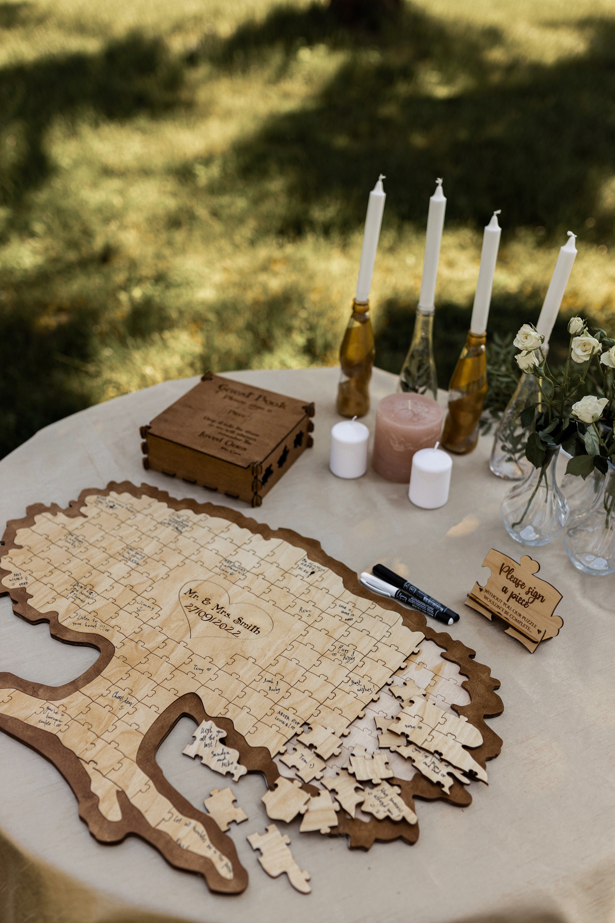Engraved Tree Puzzle Guest Book