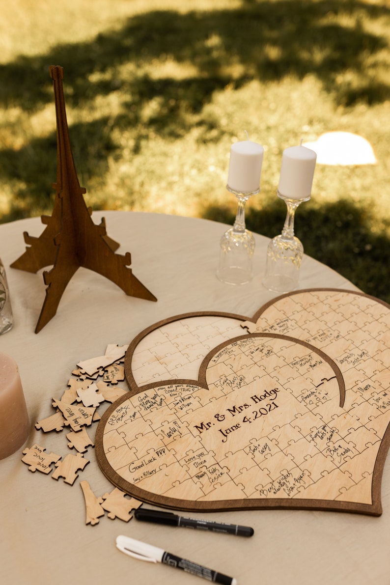 Wedding Guest Book Alternative Wood Guest Book Sign, Custom Puzzle Guest Book, Rustic Guest Book Wood Signs, Wooden Guest Book Wedding Decor image 10