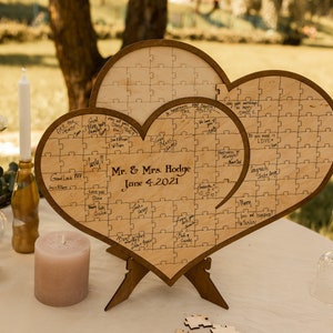 Hearts Wedding Guest Book Alternative Wooden Drop Box Rustic Wedding Table Decor Personalized Wedding Gift Fall Winter Spring Summer image 5