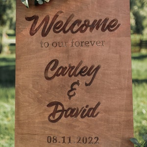 Wedding Welcome Sign, Wedding Sign, Welcome To Our Wedding Sign, Wedding Board Vertical Welcome Engagement Party Sign DoAWedding image 3