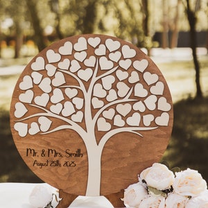 Wedding round guestbook, Wooden guestbook stand, Guestbook alternative, Round sign, Personalized guestbook, Wedding welcome sign image 2