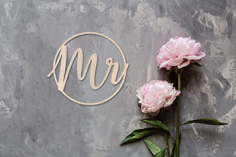 Wedding Chair Signs Bride and Groom Chair Signs Wooden Mr and Mrs Signs Copper Stand Welcome Sign Wedding laser cut sign His and hers