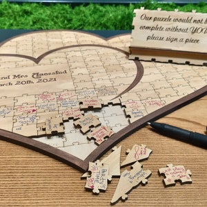 Wedding Guest Book Alternative Wood, Guestbook mr and mrs, Guestbook Sign Puzzle, Rustic Wedding Alternative book, Custom Guest Book