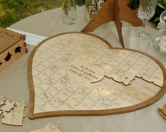 Puzzle wooden heart Newlyweds gift for couples Gift to teacher from student teacher