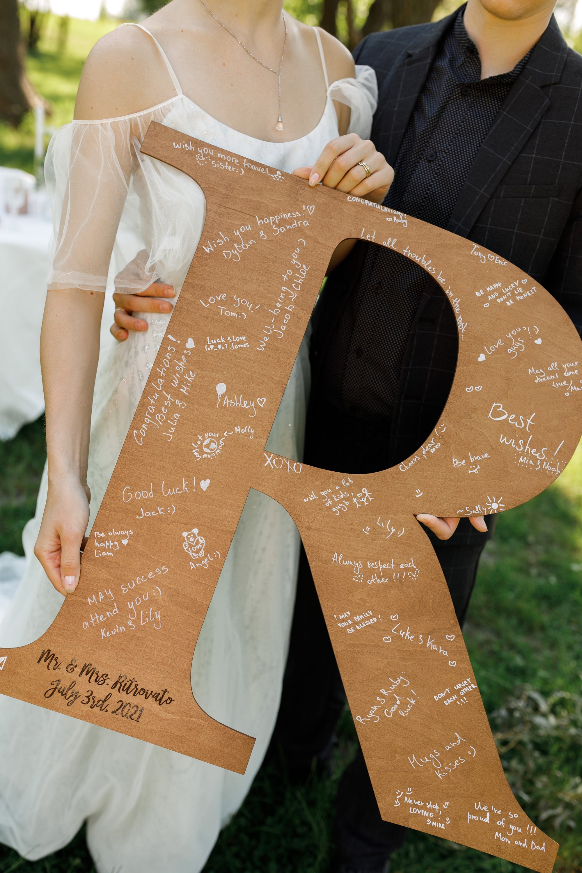 Wedding Guest Book Letter Personalized Wooden Engagement Etsy