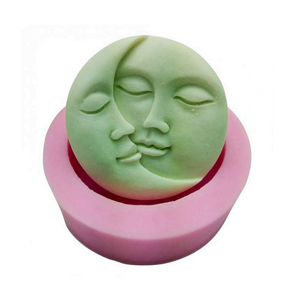 Siliconen mal zon en maangezicht, chocoladevorm, kaarsmal, zeepmal, doe-het-zelf, lotionreep, badbom.