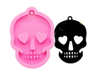 Skull shape silicone mold keychain,handmade DIY Jewelry Making,Shiny Sugar Skull Silicone Keychain Mold,Silicone Keychain mold,Craft Mold