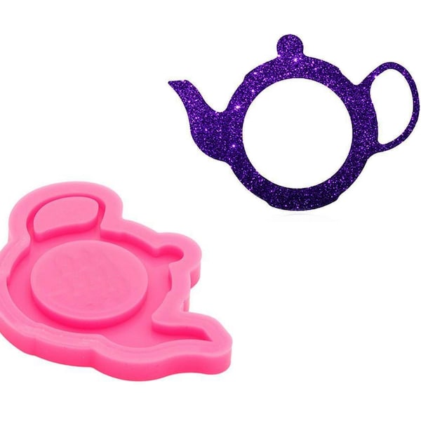 Shiny Teapot Keychain / Necklace Dangle Silicone Mold Jewelry Epoxy Mould Not sticky Resin Crafting Tools