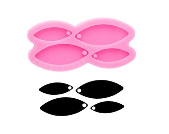 Shiny Agate Tear Drop Hoop Silicone Mold for Earring - Resin Craft epoxy Molds - DIY Handmade Resin Mould