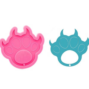 Shiny Defense Dog Paw Shape Silicone Resin Molds for Keychain - Epoxy Molds - Silicon Rubber Mold Making Keyring