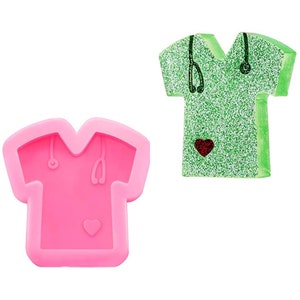 Shirt silicone keychain mold,Shiny Scrub Top Mold for Phone Grips Nurse Shirt Keychain Mold,Epoxy Resin Mold,Clothes Resin Mold,doctor