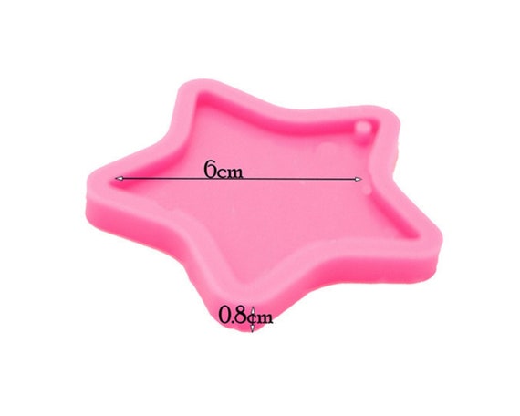 DIY Silicone Mold Shiny Star Shape Silicone Resin Keychain Molds - Epoxy  Molds - Silicon Rubber Mold Making Keyring