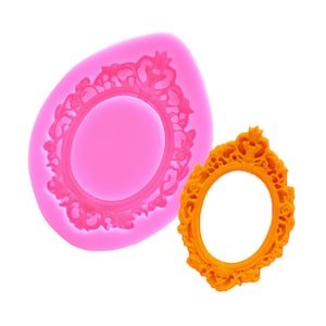 Oval Frame Silicone Mold,Victorian Frame Silicone Mold,3d Silicone fondant mold Design Mold,Craft Mold,cake decorating tools,Clay Mold