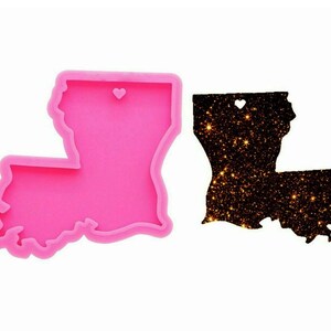 Schlüsselanhänger Formen Louisiana State Map, Silikon Schlüsselbund Form, 3D Silikon Fondant Form Design Mould, Schmuck Mould, Kundenspezifische Schlüsselanhänger, DIY Schlüsselanhänger