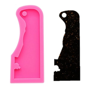 Silicone Keychain Mold ,Shiny Delaware state keychain molds for keychains DIY epoxy model resin keychain mold silicone,Jewelry Mold