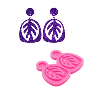Glossy Pot Leaf hemp Earring mold,Earrings Mold Silicone,Shiny earring molds