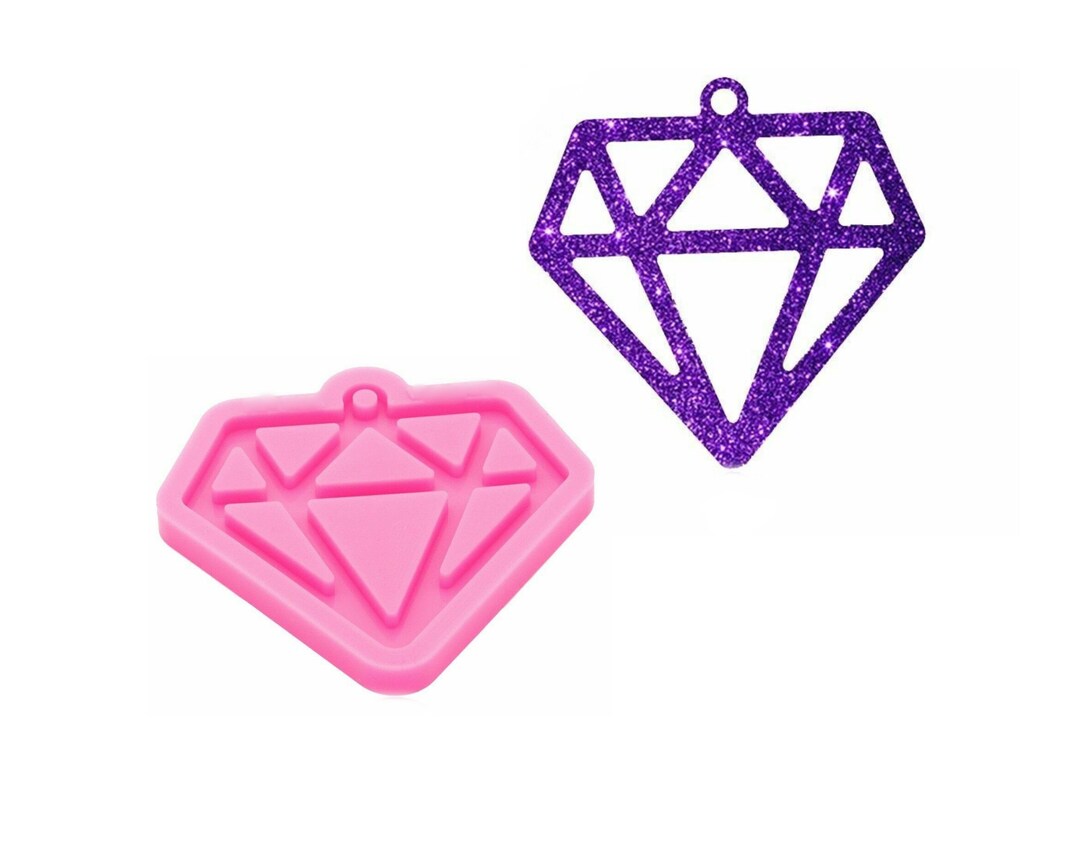 Glossy Diamond Keychain Silicone Moldpendant Silicone Etsy